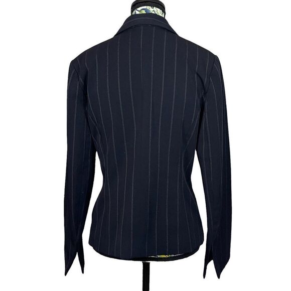 Beecher Brook for Fairweather Petites Navy with White Pinstripe Blazer Size 4 - Picture 2 of 2